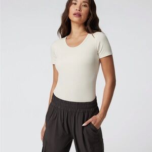 Vuori Cream Short Sleeve Bodysuit